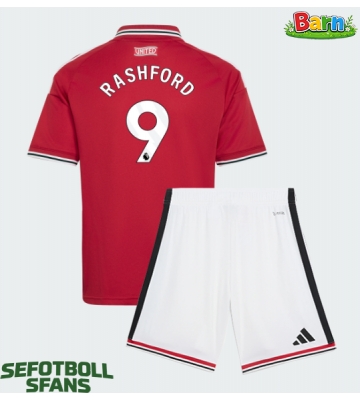 Manchester United Marcus Rashford #9 Hemmaställ Barn 2026-27 Kortärmad (+ Korta byxor)